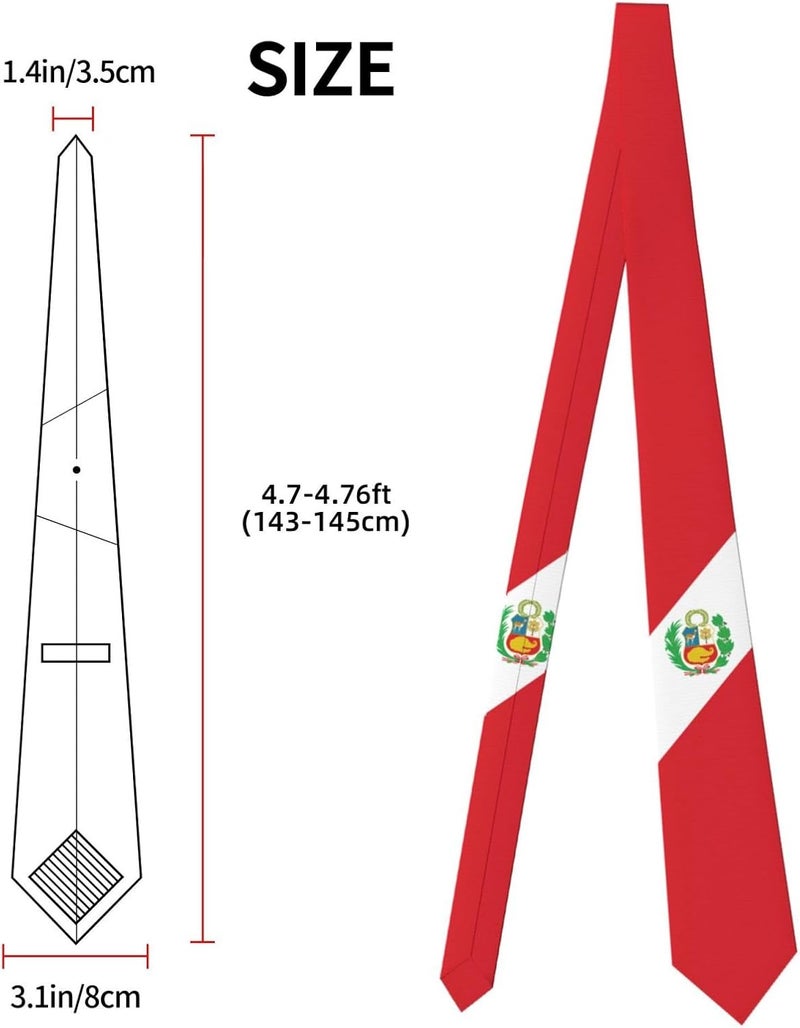 AKMCBSH National Flags Tie Comfortable Soft Novelty Necktie Unisex for Weddings Party Birthday Gift - Image 3